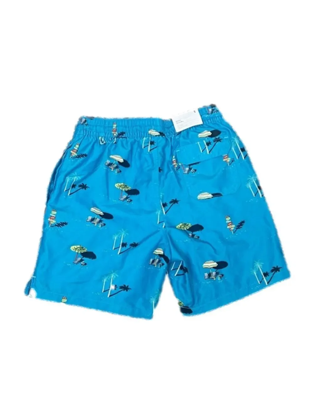 Goodfellow Teal Beach Print Swim Trunks Mens Sz S New